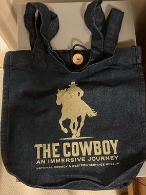 Denim Tote Bag: Cowboy Immersive Journey National Western Heritage Museum OKC